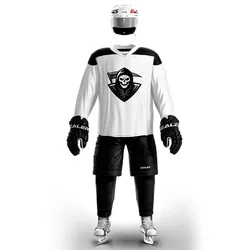 Han Duck free shipping Vintage Ice Hockey Training Jerseys Set Print pirate Logo Spot Cheap high quality H6100-17