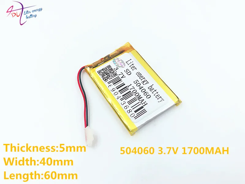 3.7V 1700mAh 504060 054060 Lithium Polymer Li-Po lý Sạc ion tế bào Cho Mp3 MP4 MP5 ĐỊNH VỊ GPS bluetooth di động