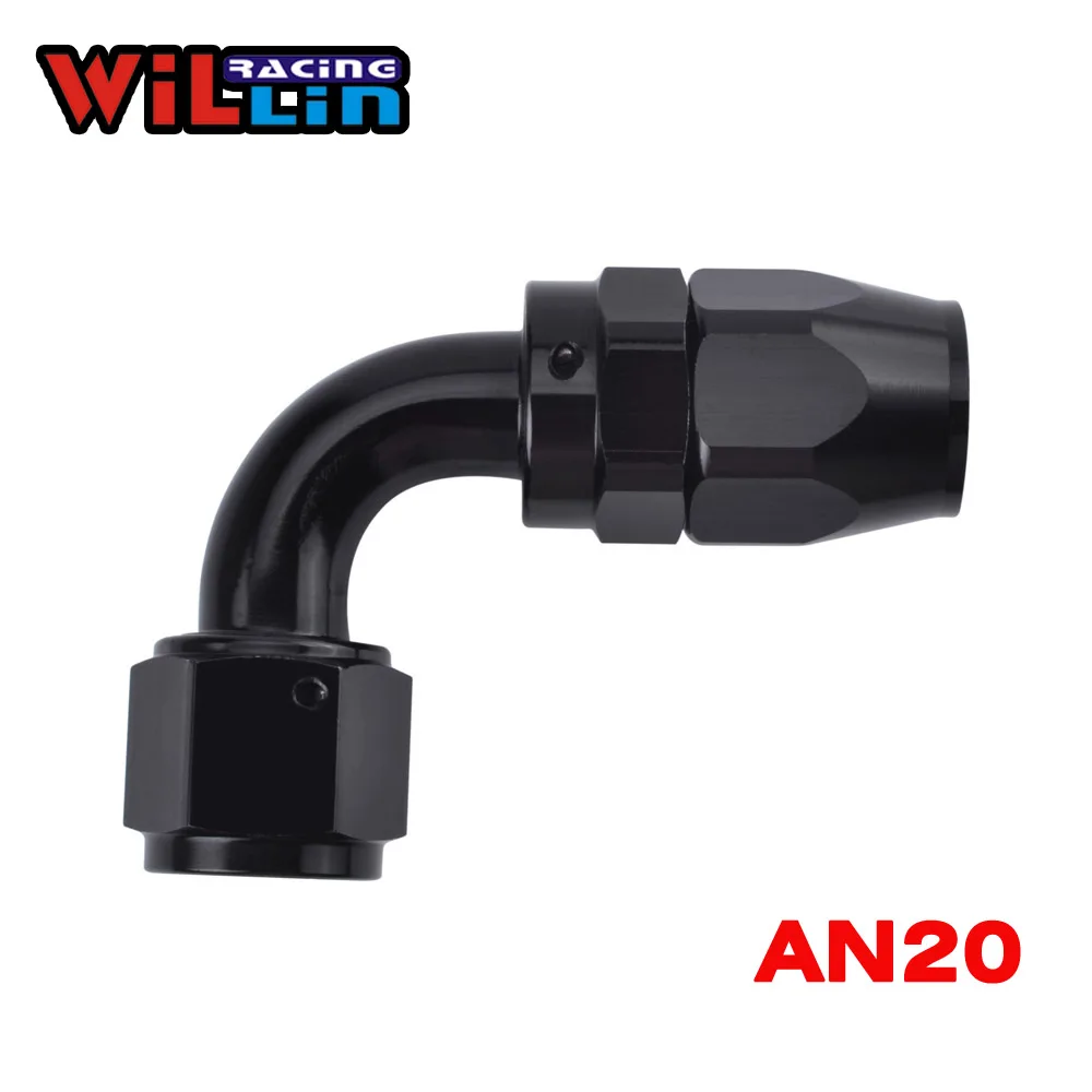 WILLIN - AN20 AN Aluminum Swivel Hose End 90 degree Swivel Hose fitting Oil/Fuel Fitting Adaptor Oil cooler hose fitting