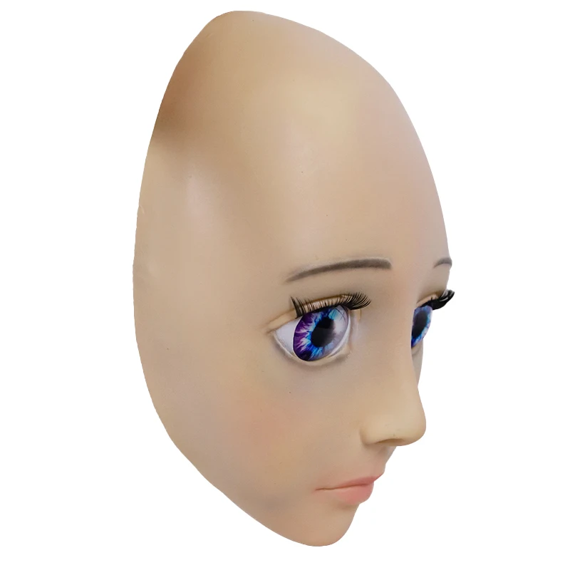 Top Grade Handmade Latex Realist Full Face Female Mask /Girl Crossdress Sexy Doll Face Cosplay Mask Cute Carton Girl Lady Face