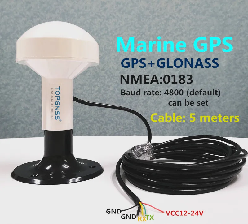 모듈 포함 DIY GMOUSE GPS 리시버, RS232, 보트 해양 GPS GLONASS 리시버 안테나, 버섯 모양 케이스, 4800 전송 속도, 12V