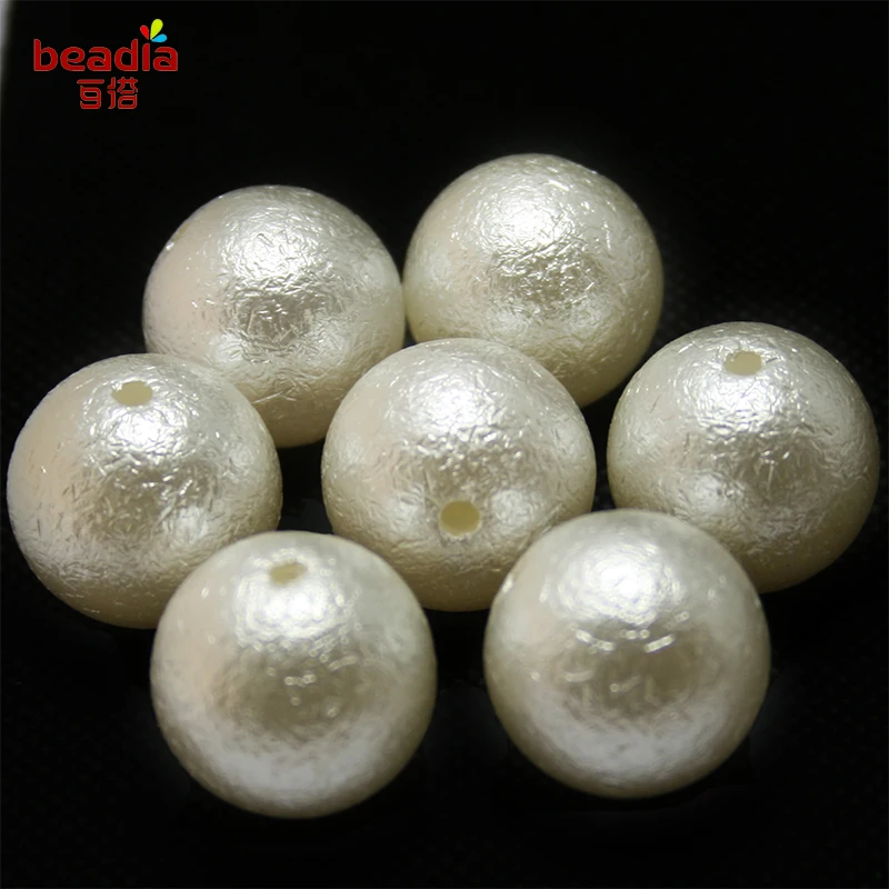 2021 New 10-500pcs/bag White ABS Wrinkle Beads DIY Crafts Clothing Bags Sewing Accessories 4/5/6/8/10/12/16/18/20mm