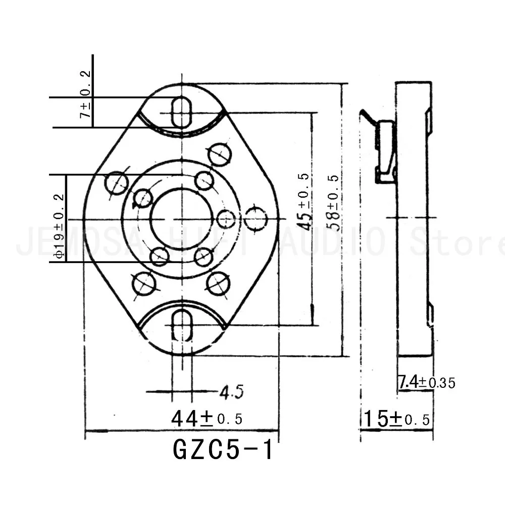 Tubo de cerámica de 5 piezas, 5 pines, asiento de tubo de electrones para 807 FU-7 FD422, tubo de vacío, envío gratis
