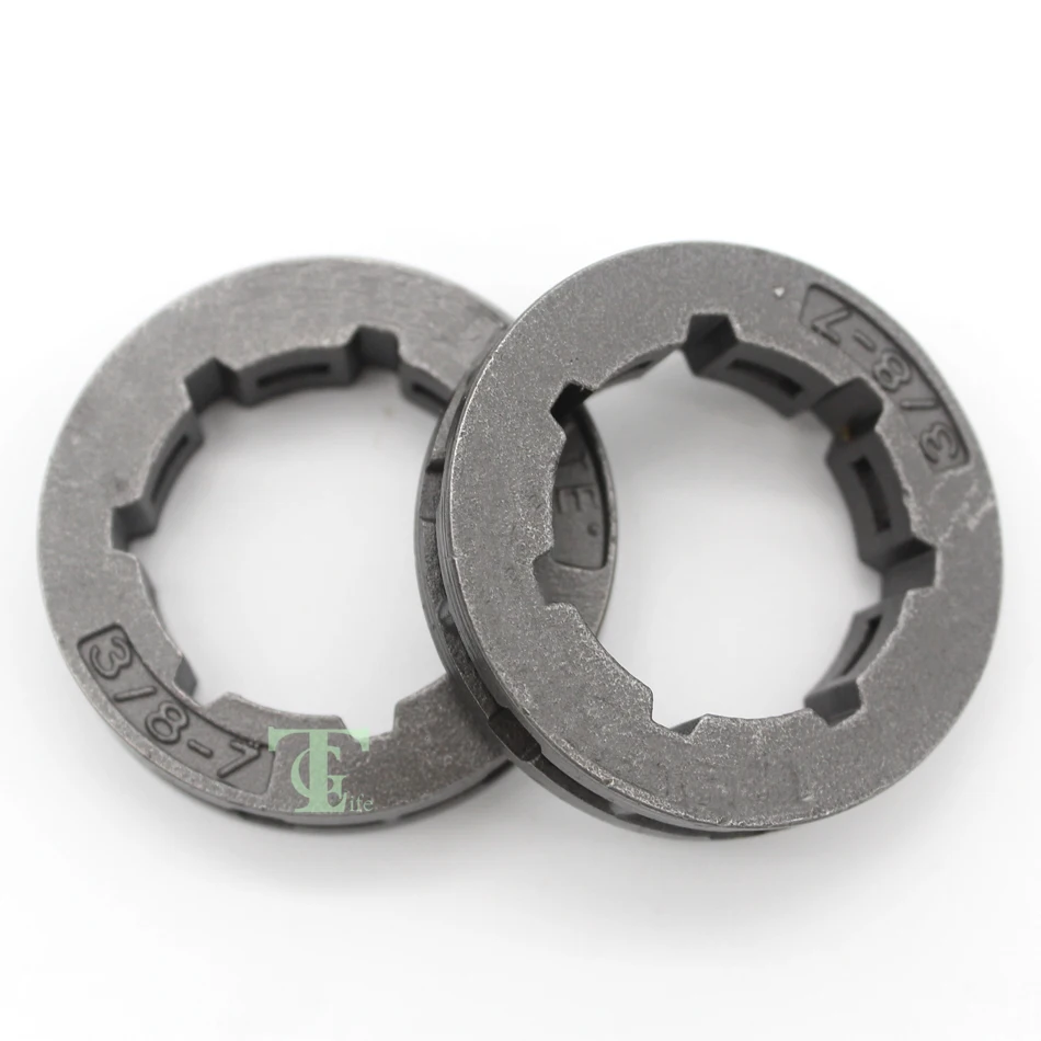 Husqvarnaチェーンソー用クラッチリムスプロケット,2ピース/ロット3/8 ",7t,61 66 266 268 272 362 365 371 372 385,交換68210