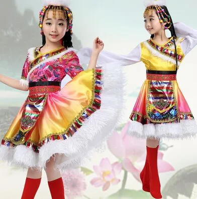 national dance costumes for girls Sinkiang clothing chinese mongolia children mongolia clothes for children festive costume