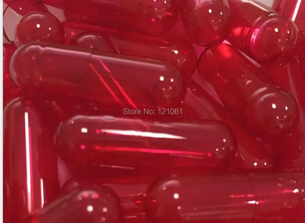 0# 1,000pcs!Red translucent colored empty capsules size 0,hard gelatin empty capsules(joined or seperated capsules size 0)