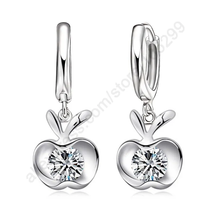 New Arrival Hot Jewelry Sets 925 Sterling Silver Real Platinum Plated Lever Back Earrings Pendant Necklaces