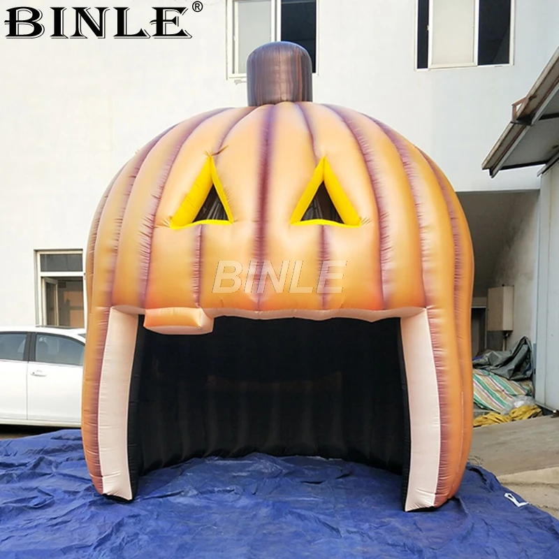 

2018 New Arrival Giant Pumpkin Inflatable Tent Temporary Sales Booth Stand For Halloween Decoration