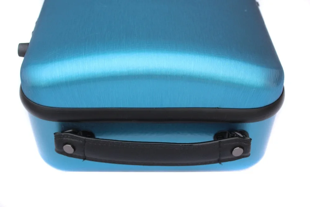 New 4/4 Violin Case Carbon Fiber Violin Box Strong Light Oblong Case Music Sheet Bag Protect Blue Color