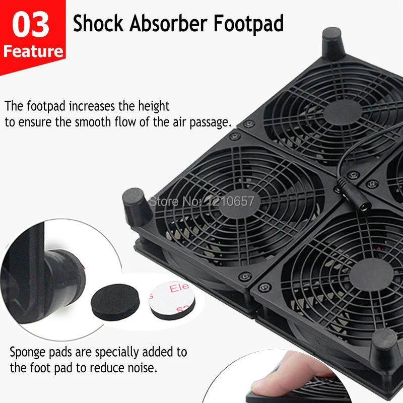 120 MILÍMETROS Ventiladores 4 Modem TV Box Gaming Router Radiador Base Ajustável Power Adapter Laptop Cooler Stand Para ASUS GT RT-AC5300