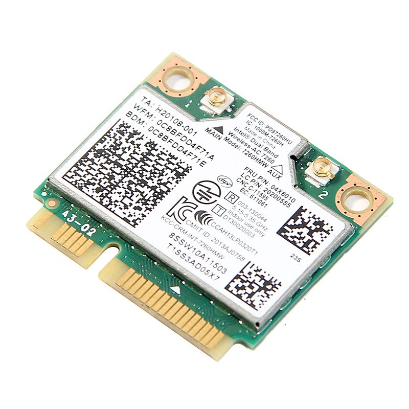 IBM Lenovo Thinkpad wireless wifi card Intel Wireless-ac 7260 7260HMW 867Mbps 802.11 ac Mini PCI-E dual band FRU:04X6090