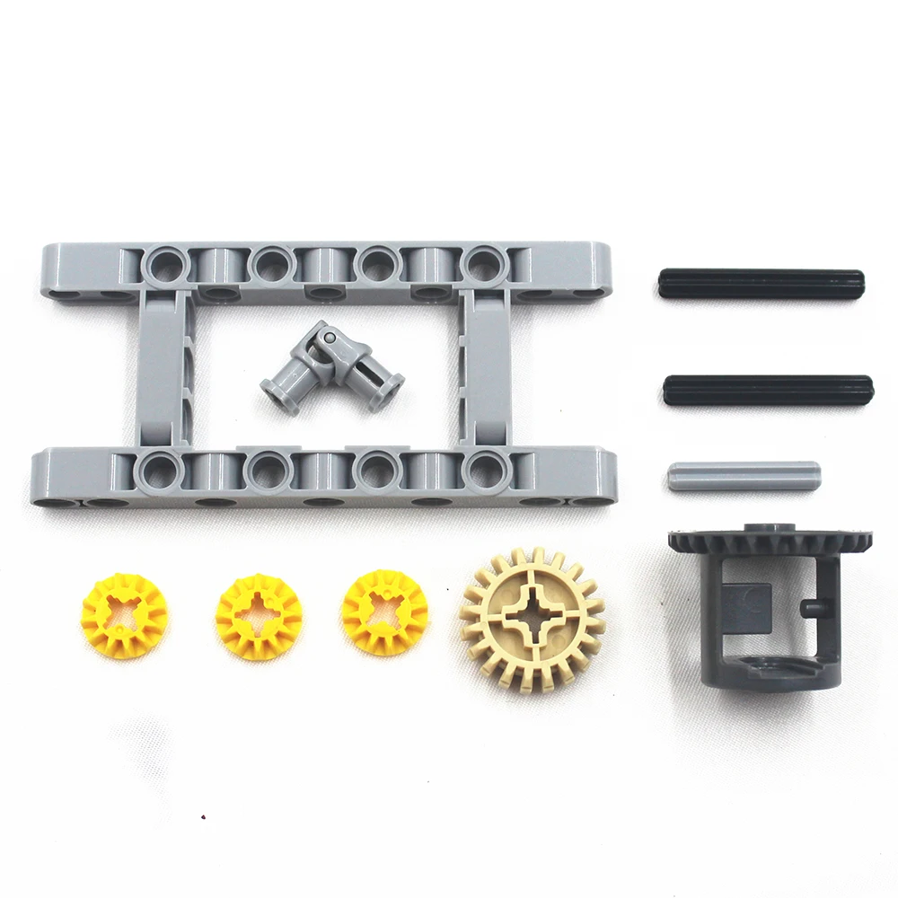 MOC Technische Teile 10 stücke Technische GERAHMTE DIFFERENTIAL GETRIEBE SET Kit Pack Chassis Teil Chassis Teil Kompatibel Mit Top Marken