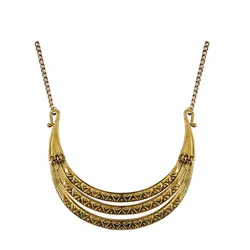 New Luxury Vintage Silver Bronze Three Layer Pendant Maxi Necklaces Women Big Gypsy Choker Statement Necklace