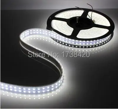 Free Shipping 20M Waterproof IP67 Tube LED Ribbon Tape Lamps Double Row LED Strip Light 3528 DC12V 240LEDs/M