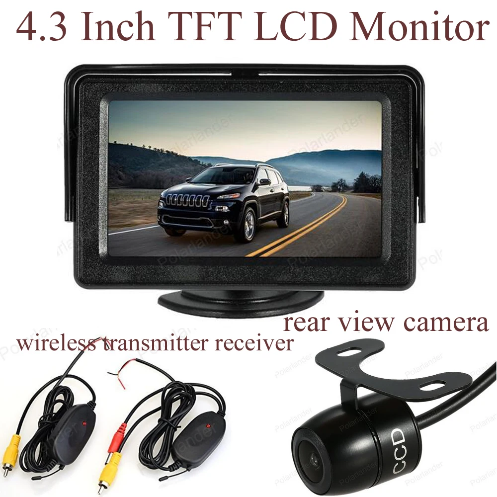 4.3 Inch TFT LCD Monitor with 2 way AV input  Wireless Video Transmit + Mini 170 degree Camera kit