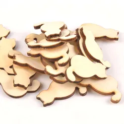 25Pcs Cat Pattern Wooden Crafts Scrapbook DIY For Wood Slices Ornaments Handmade Home Decoration Accessories 23x35mm m0923