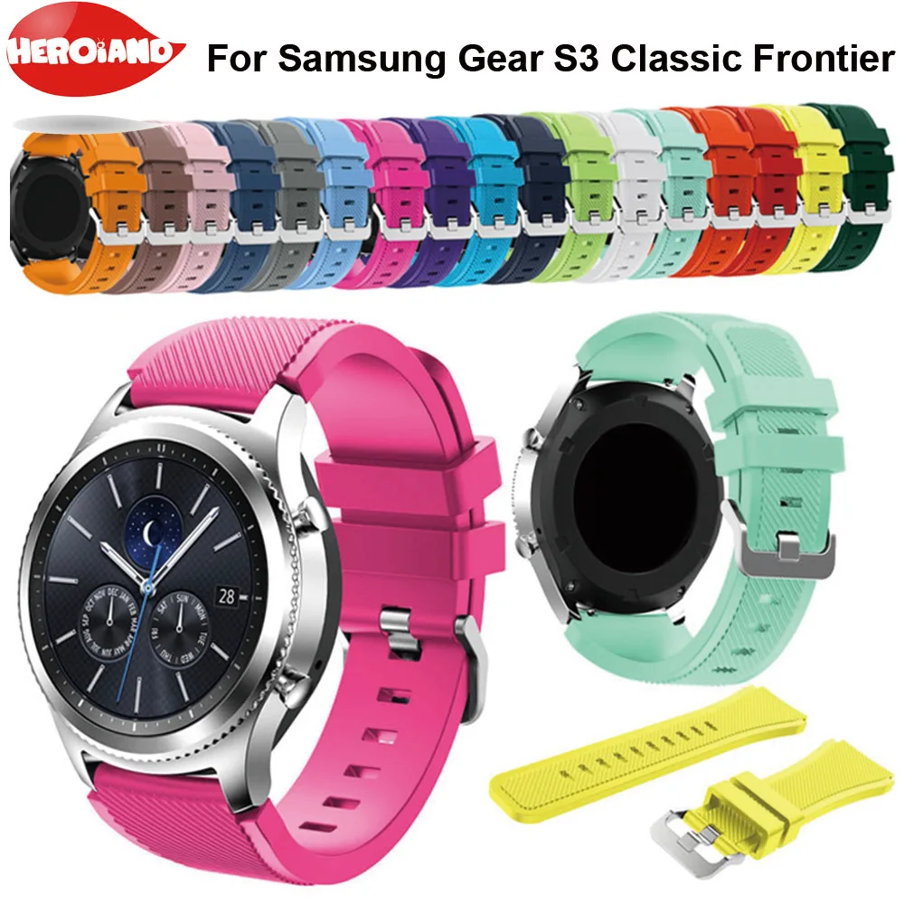 لسامسونج جير S3 الحدود/الساعة الكلاسيكية الفرقة 22 مللي متر سيليكون الرياضة استبدال ساعة الرجال النساء سوار ساعات المعصم حزام