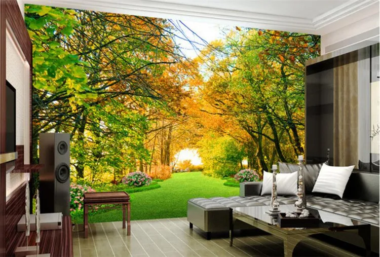 

wall paper Custom indoor personality wallpaper park woods trail landscape bedroom background wallpaper for walls 3 d