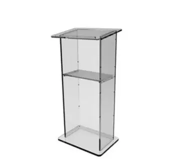 Beautiful Dull  clear Polish  Acrylic Podium Pulpit Lectern With Shelf plexiglass