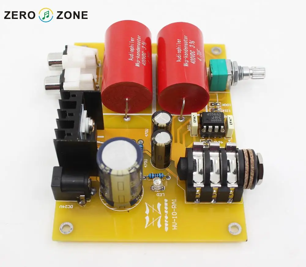 GZLOZONE تجميع HV-10 RA1 مضخم ضوت سماعات الأذن مجلس JRC4556AD DC18V-24V