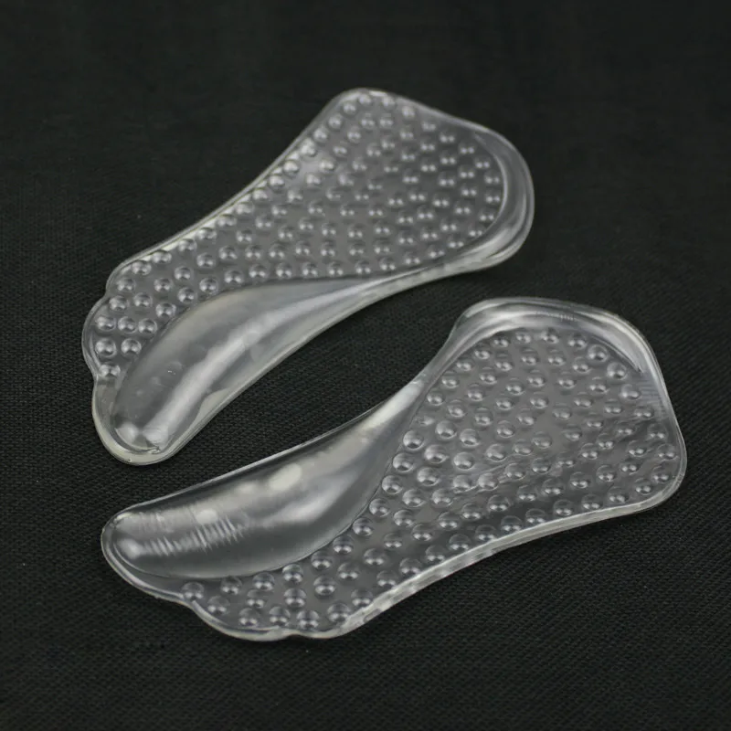 Palmilhas ortopédicas de gel de silicone para pé, palmilhas de suporte de arco de silicone para mulheres, palmilhas de sapato antiderrapantes para alívio de dor, palmilhas de pés baixos