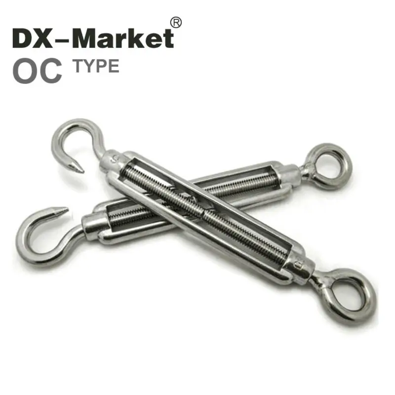 m24 turnbuckle ,304 stainless steel eye & hook turnbuckle , sus304 high quality antirust wire rope fittings