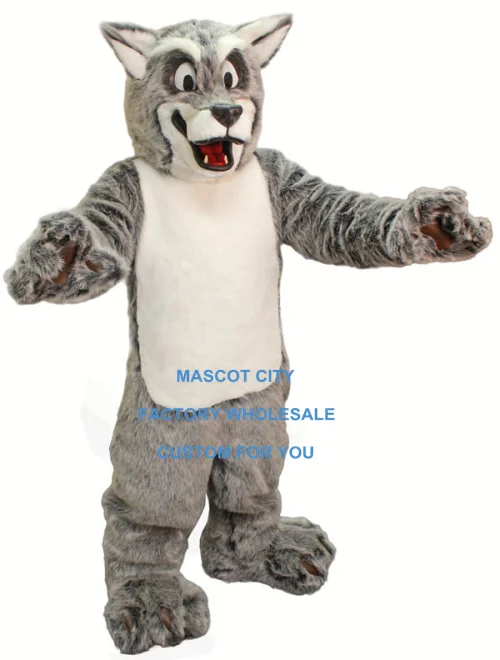 

Friendly Wolf Mascot Costume Adult Cartoon Character Wild Animal Theme Carnival Party Mascotte Costume Kit Suit SW888