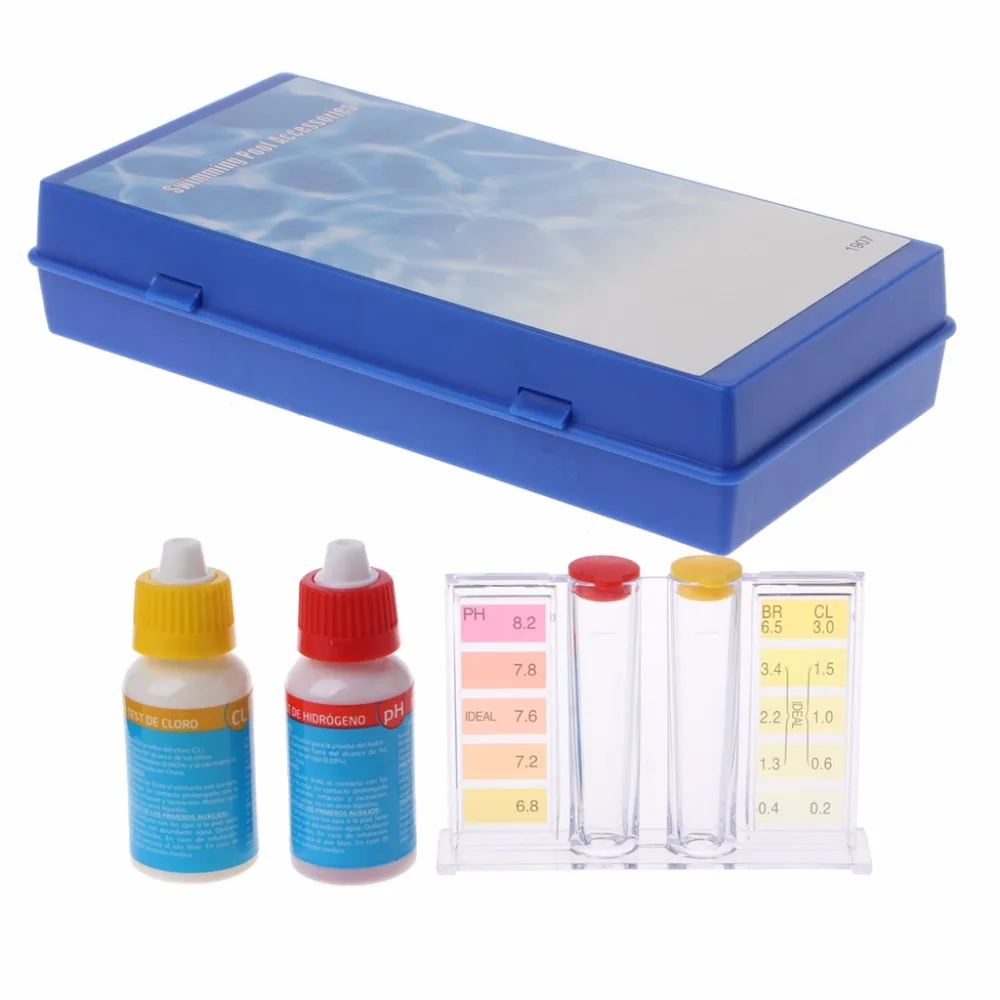 Portable Reagent PH Chlorine Testing Kit Water Quality Test Box Accessories For Swimming Pool Aquarium Water Quality