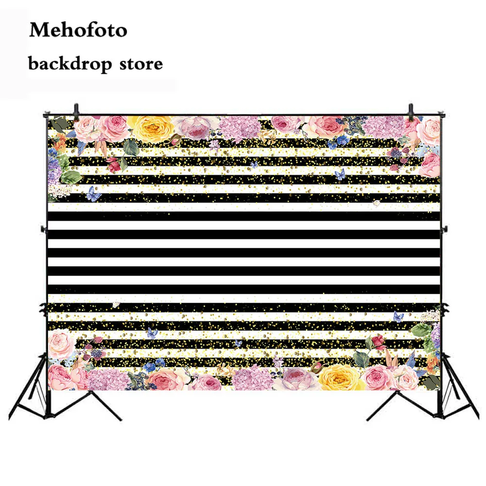  Photography Backdrop, Black and White Stripe Zebra Crossing Line Birthday Party Wedding decoration For Studio Props