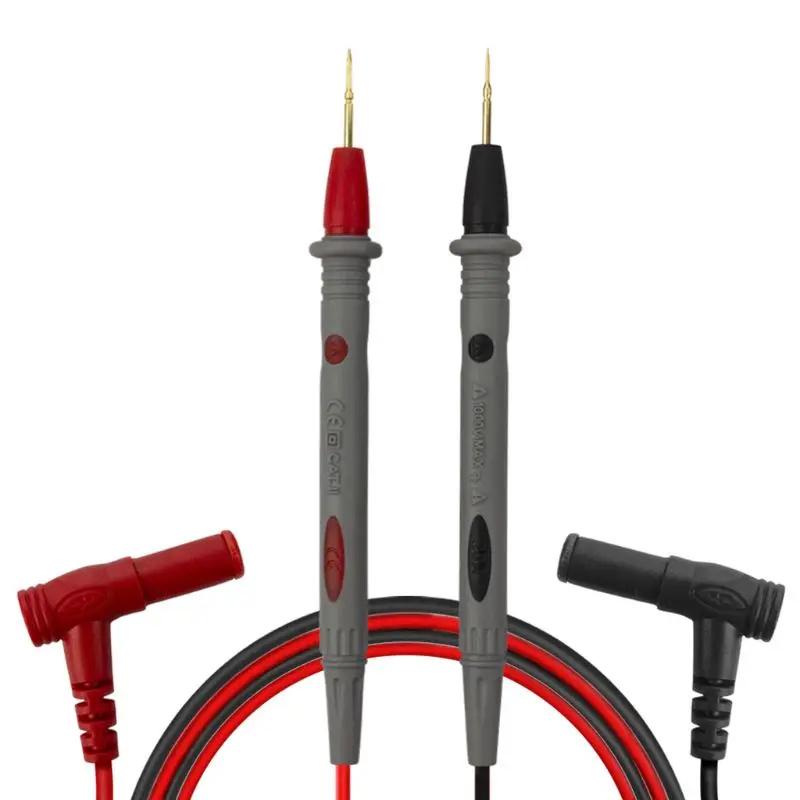 20A Gold Plated Multimeter Test Probe PVC Wire Pen Cable with Clip Digital Multimeter Probe Tips