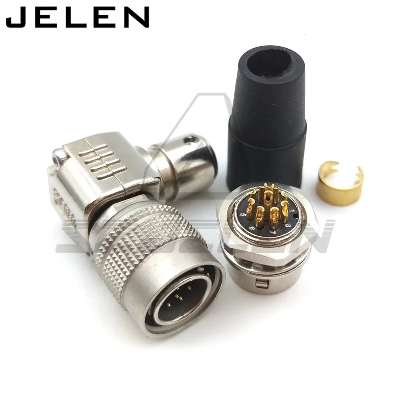 Camera Power Plug 10 Pin 90 Degree Elbow, Hirose Connector 10pin Plug And Socket , HR10A-10P-10P/HR10A-10R-10S