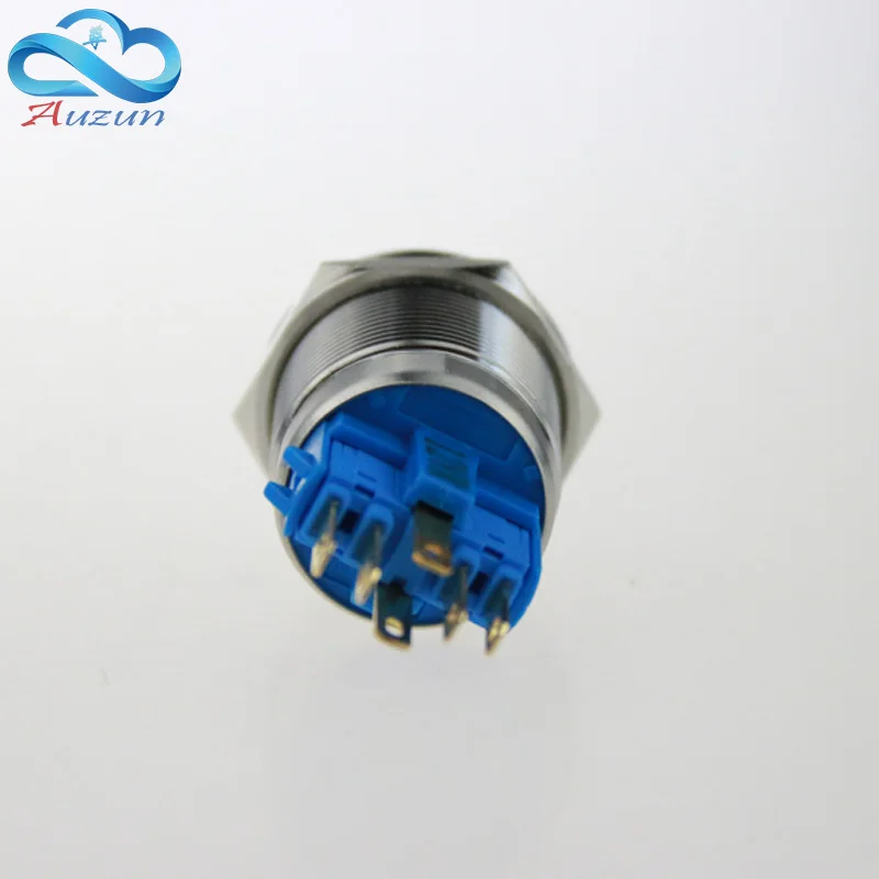 22mm self-locking metal button with light switch  voltage 220v current 5A250VDC waterproof rust red, yellow blue  white