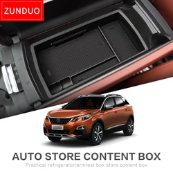 Armrest Box Storage Stowing Tidying for Peugeot 3008 4008 5008 2017 - 2023 MK2 3008GT GT Car Organizer Accessories BLACK