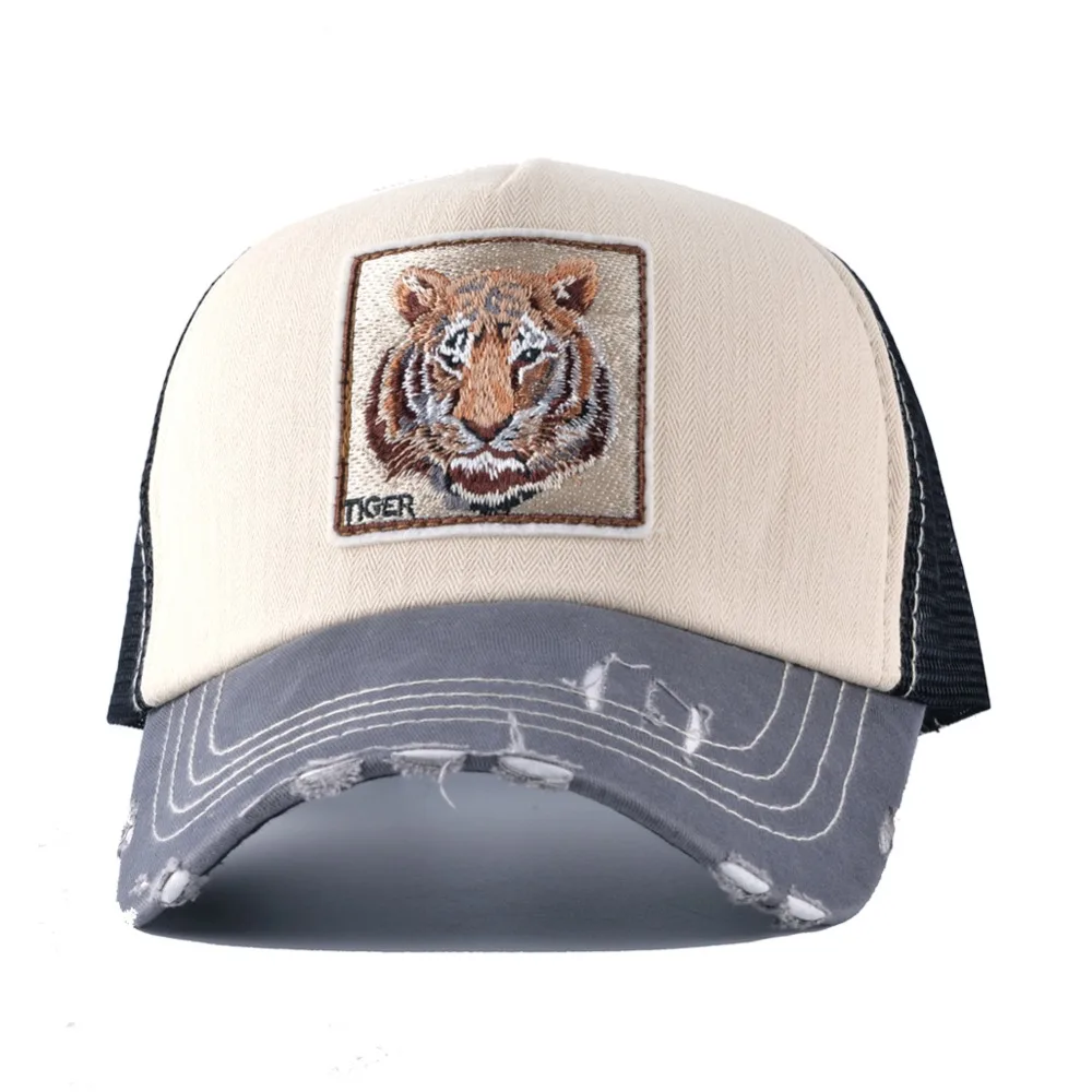 Animals Embroidery Baseball Caps Snapback Hip Hop Bone Men Breathable Mesh Visor Hats Women Streetwear Trucker Cap Wholesale