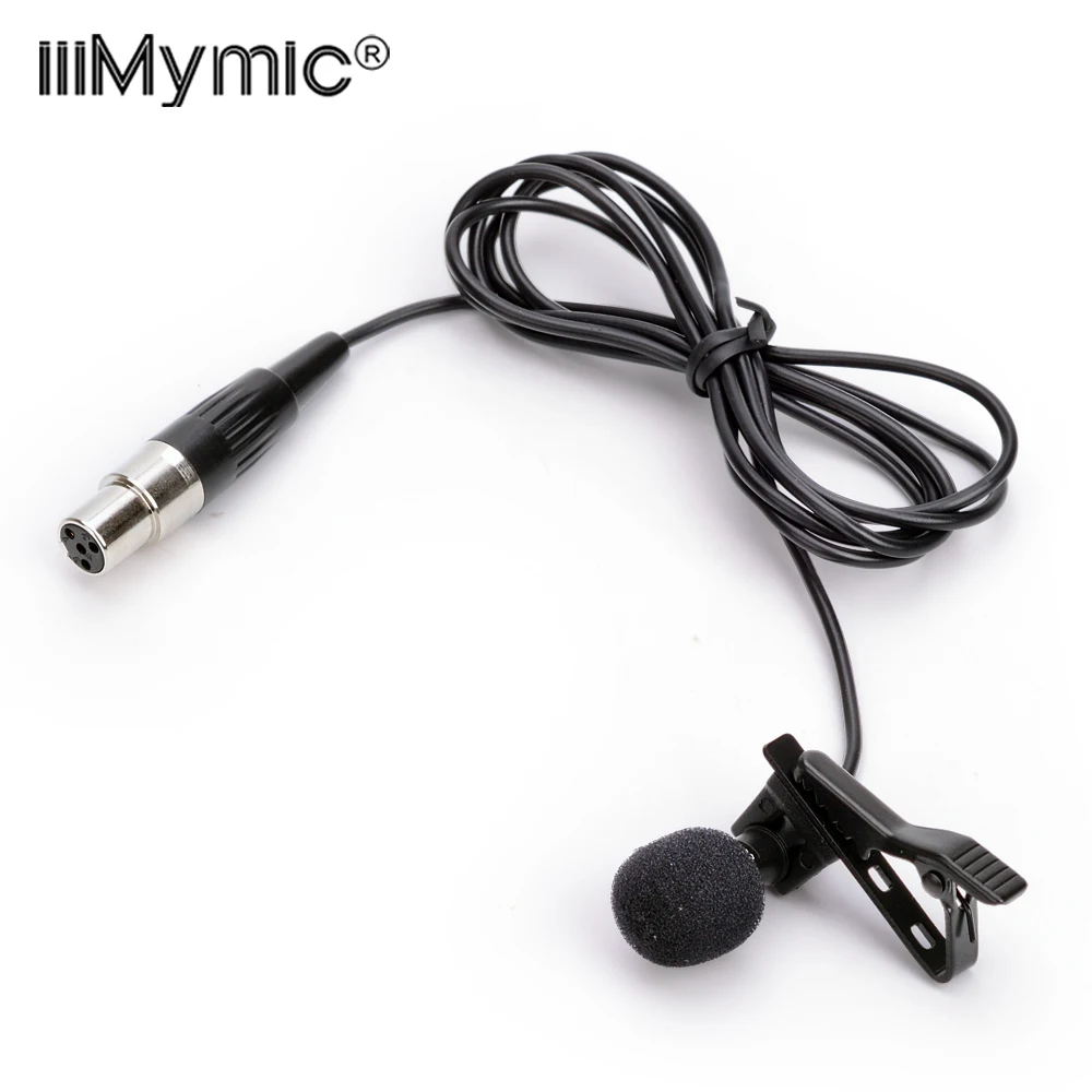 Professional Lavalier Lapel Tie Clip Condenser Microphone Mic For Shure Wireless BodyPack Transmitter 4 Pin XLR TA4F 1.2 Meters