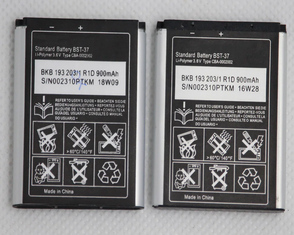 900mAh BST37 BST 37 BST-37 Rechargeable Battery for Sony Ericsson J100i K200i K750 D750i T280i V600 K610i W700 Mobile Batteries