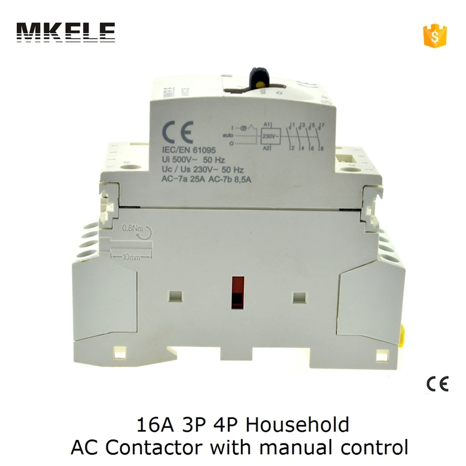 MKWCT-16M 3P 3NO 16A 220V 50or60HZ الدين السكك الحديدية المنزلية AC قواطع تشغلها التحكم اليدوي contator