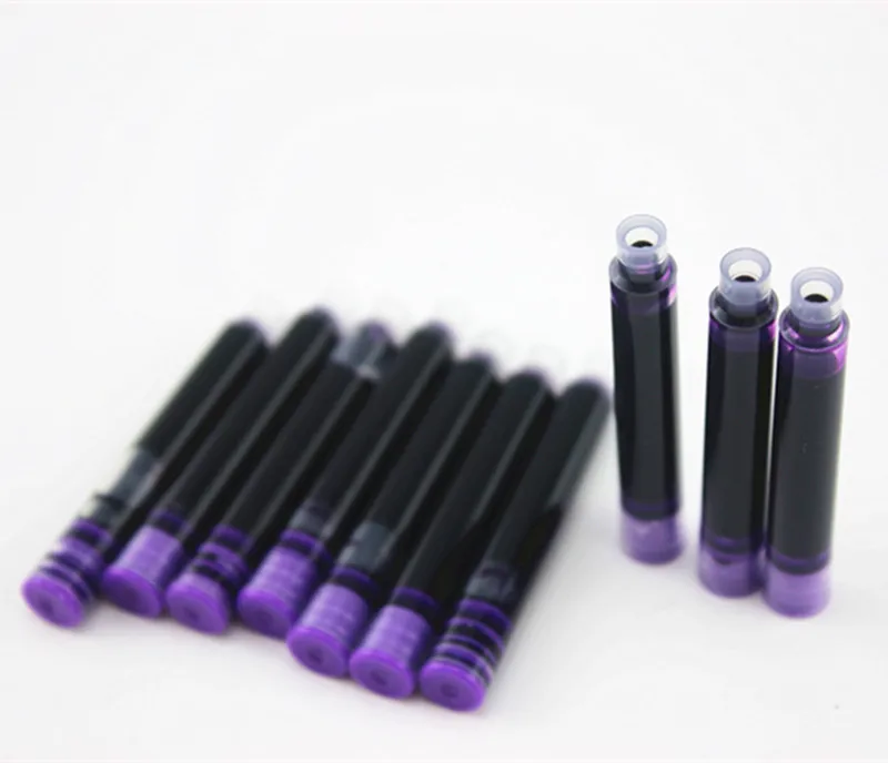 Wholesale Price 30PCS Disposable violet  Fountain Pen Ink Cartridge Refills Length Fountain Pen Ink Cartridge Refills