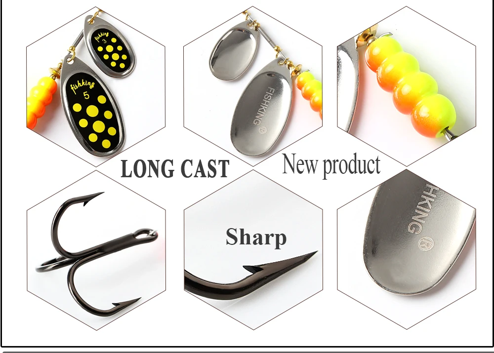 NGB 11cm-25G Messingmaterial Weitwurf-Spinnerbait Metallköder mit Dreifachhaken Angelköder – Detail 3