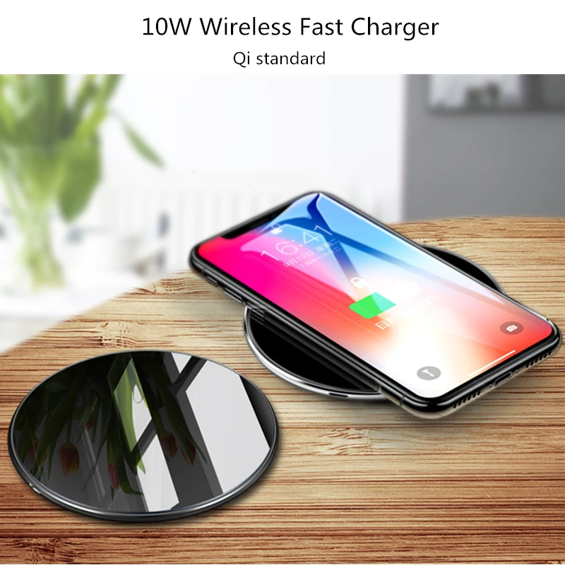 

10W Qi Wireless Charger For iPhone X 8 Plus Fast Charging Pad For Samsung Galaxy S9 S8 Plus S7 S6 Edge Note 9 8 5 USB Charger