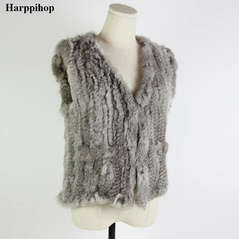 autumn and winter warm real rabbit fur vest women\'s Europe style fur weaving vest raccoon fur sheep fur vest eight style