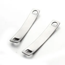 10pcs/lot 7x38mm Stainless Steel Blank Hand Stamping Tags Personalized Connector DIY Bracelet Necklace Jewelry Findings F3309