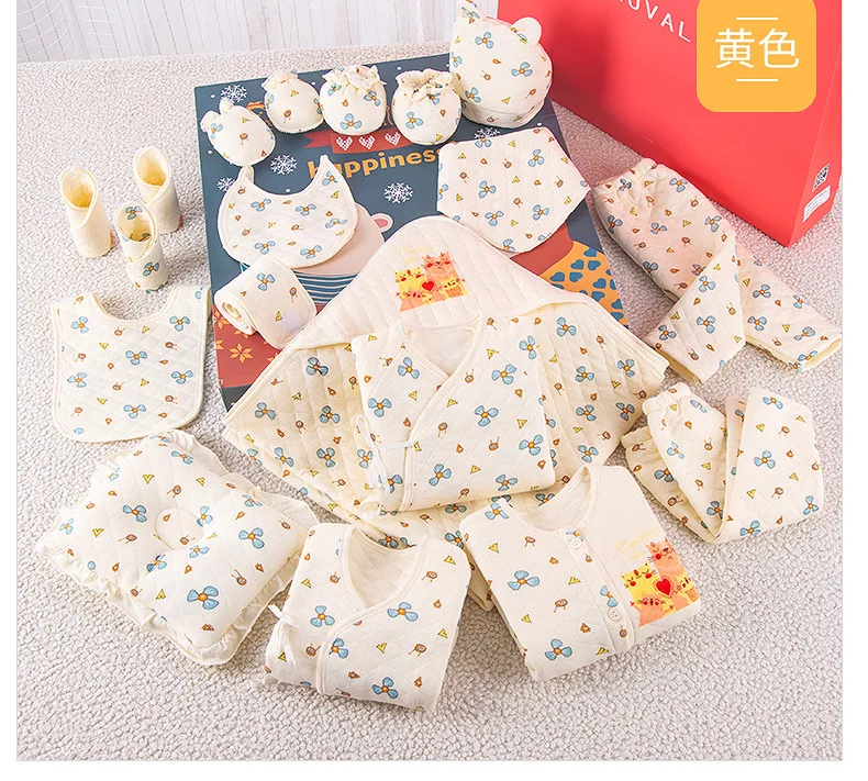 19 Pieces/set Newborn Baby Clothing Gift Set Underwear Suits 100% Thick Warm Infant ClothingSet 2019 New Arrival Fashion Style