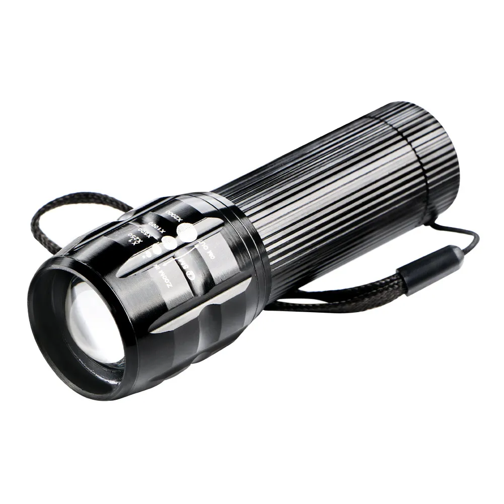 2000 Lumen LED Flashlight Torch Zoomable Handheld Flashlights Zoom Super Bright Lamp Light LED Flashlight 3 Modes