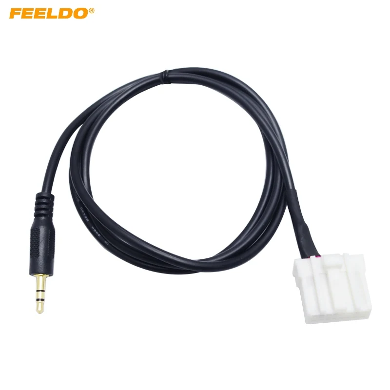 

FEELDO 1PC Car 3.5mm AUX Audio Cable For Mazda 3/6 Pentium B70 MX5 RX8 Male Interface Cable Adapter Wiring