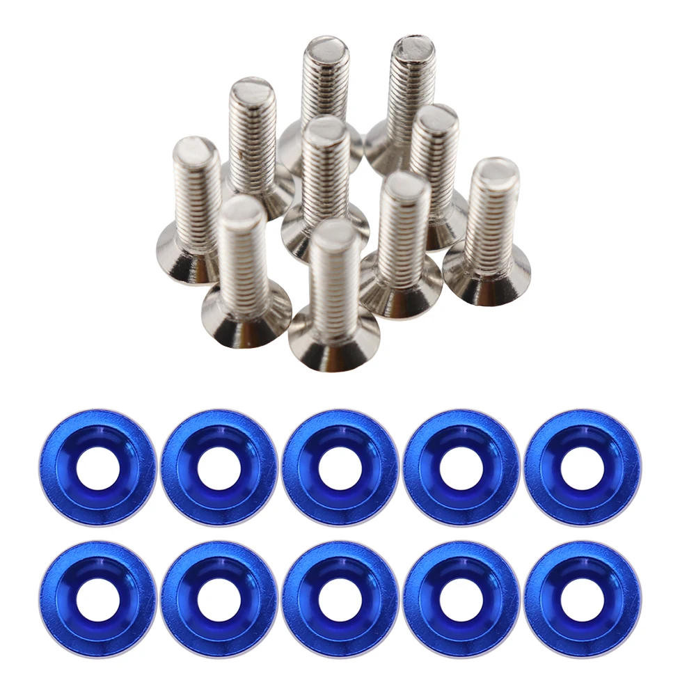 10pcs/set JDM Style Washer Nut License Plate Bolts Fender Flare Stickers M6x20 Universal Auto Car Styling Tuning Modification