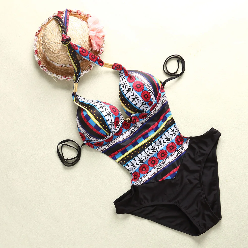 2019 Summer Swimwear Women One Piece Suits Strap Monokini Swimming Wear One-Piece Swimsuit Bathing Suit  Beachwear