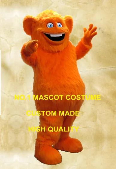 

orange monster mascot long hair plush costume high quality halloween monster theme anime cosply costumes mascotte fancy 2082