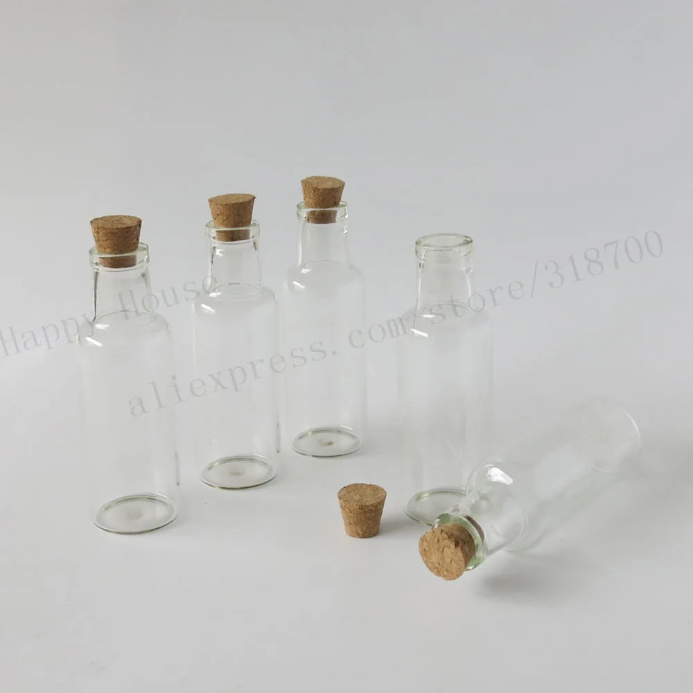 30pcs/lot 35ml Clear Transparent Glass Bottles With Cork Drift Bottle For Wedding Holiday Decoration Christmas Gift Jars