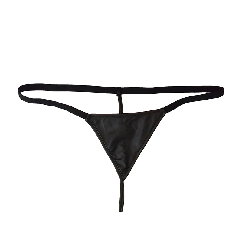 PU Leather Thong Ladies Underwear Sexy Lingerie Shiny G String Micro Mini Women Erotic T-back Bikini Breathable Thin Panties